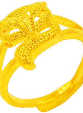 创缘镀黄金戒指女光面情侣对戒