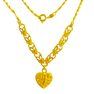 创缘镀黄金项链女短款锁骨链小吊坠套链镀沙金链子女学生颈链礼品