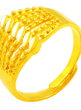 创缘女士戒指镀黄金戒子活口刻字