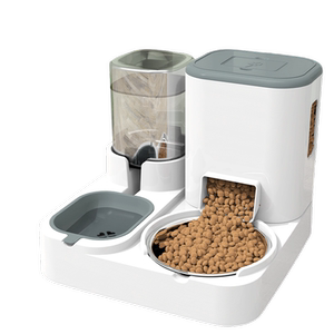 猫碗狗碗猫食盆猫咪猫粮自动喂食器饮水一体猫盆喝水双碗宠物用品