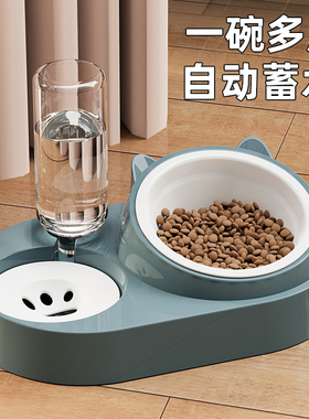狗碗狗盆猫碗猫盆宠物双碗食盆自动饮水碗防打翻水碗猫咪用品大全