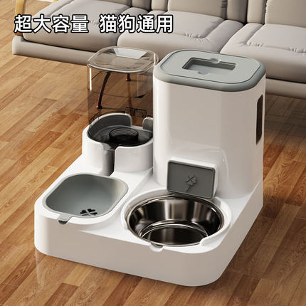 猫碗狗碗猫食盆猫咪猫粮自动喂食器饮水一体猫盆喝水双碗宠物用品