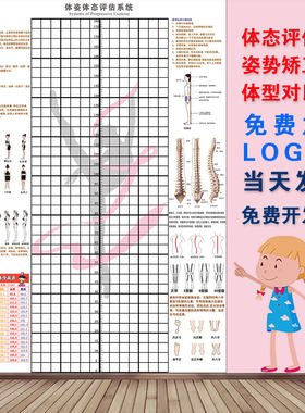 儿童身高体态评估表中壁画墙纸