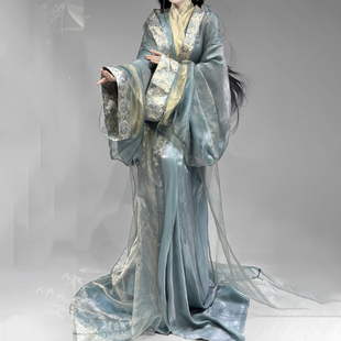 战国袍绝美汉服女2025新款超仙气大袖拖尾直裾古装古风舞蹈演出服