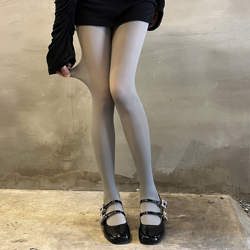 性感显瘦纯色中厚学院风连裤袜子