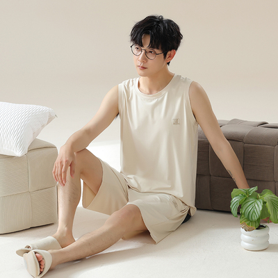 莫代尔男背心睡衣夏天季男款时尚