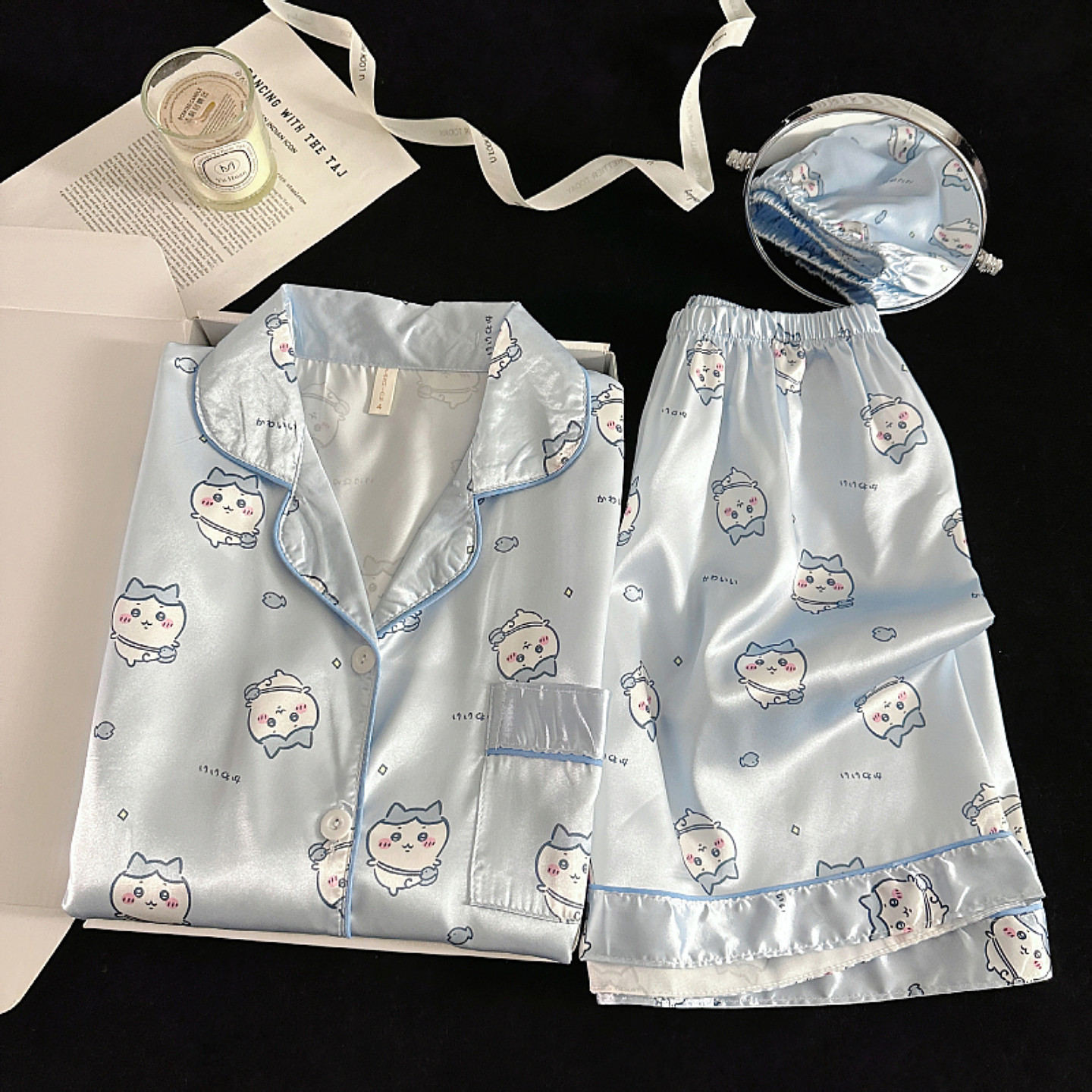 睡衣女款夏季冰丝短袖短裤两件套