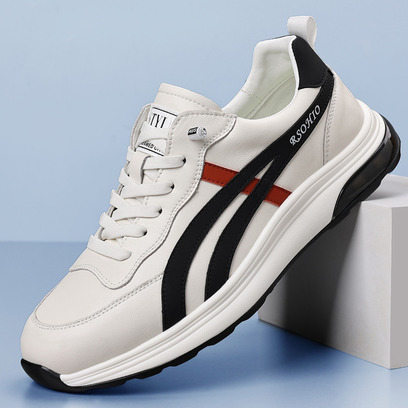 和成鞋业男鞋真皮透气小白鞋软底防滑百搭休闲男士运动鞋