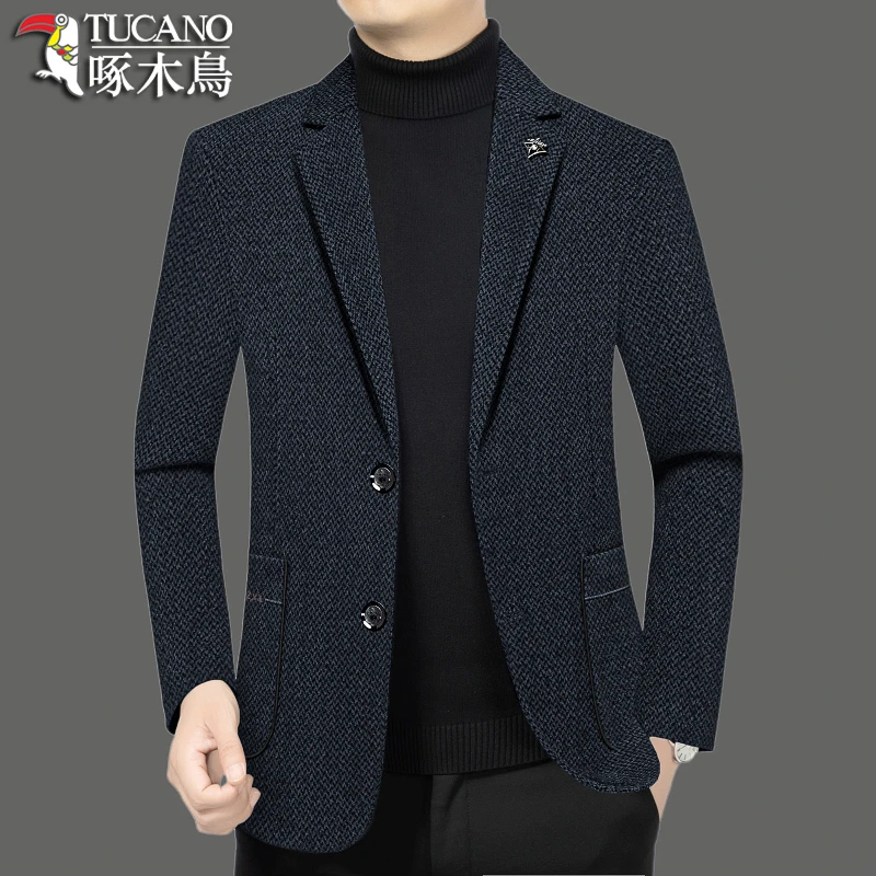 啄木鸟男装2025新款男士西装外套休闲西服上装四季秋冬装上衣时尚