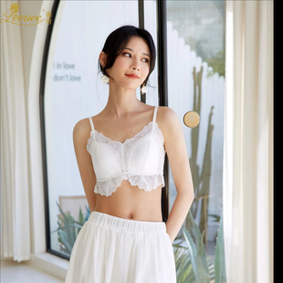 丽维新款 美背文胸 轻奢蕾丝绸缎拼接后开扣式 内衣女聚拢薄款
