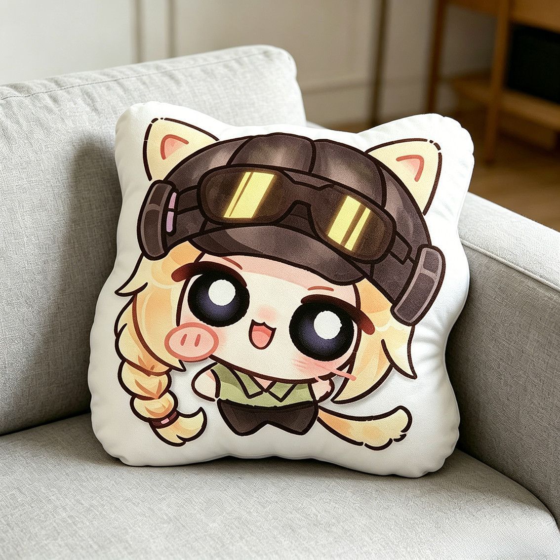 新款三角洲大眼萌露娜麦晓雯蜂医蝶佐娅毛绒抱枕送朋友礼物