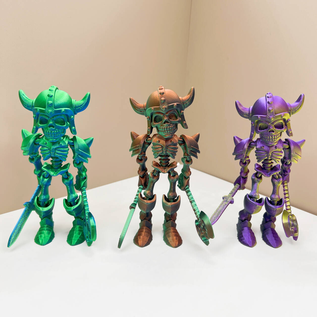 3D打印多色骷髅战士摆件可动创意玩具模型送家人朋友创意玩偶装饰