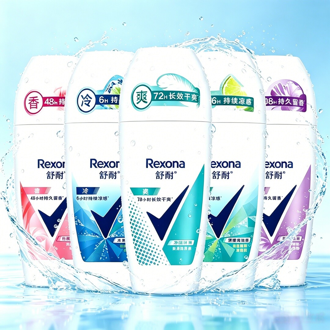 Rexona/舒耐女士爽身香体走珠乳液白茶玫瑰茉香清橘海盐净纯舒爽