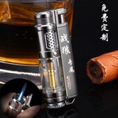 焦点充气打火机防风直冲气体复古超薄个性 男创意定制DIY刻字礼物