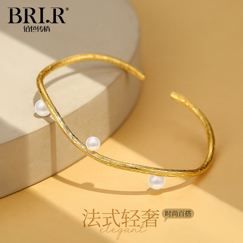 佰色传情复古法式S925银手镯