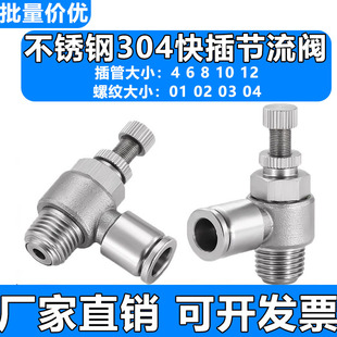 不锈钢304快插调节调气调速调压节流阀SL控制开关接头气管流量限