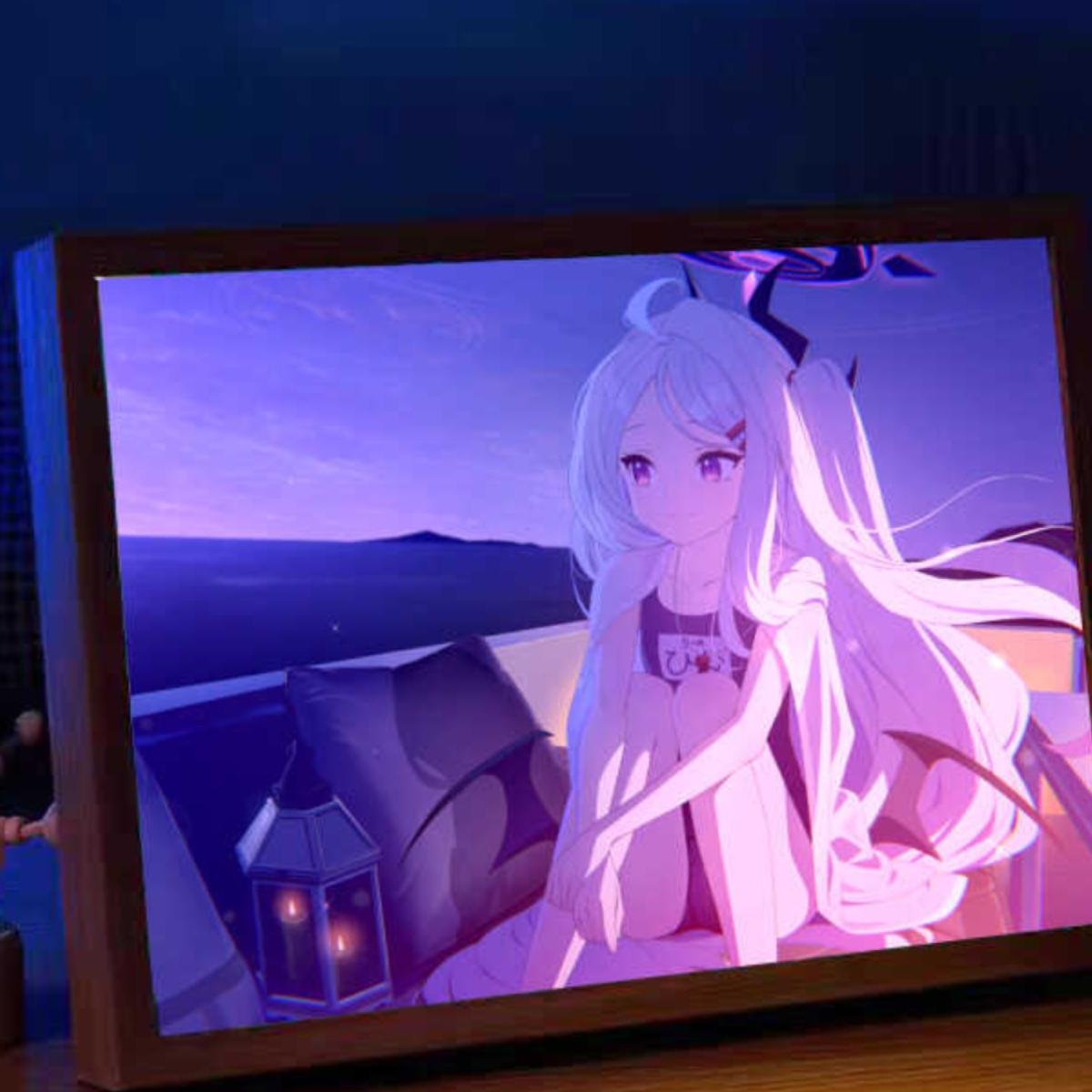 碧蓝档案周边手办白洲梓空崎日奈灯光画手办摆件生日礼物小夜灯