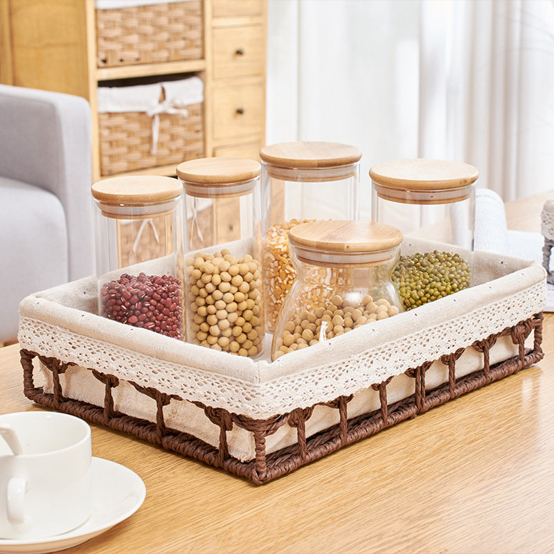 收纳篮藤编收纳筐布艺零食桌面储物篮茶几收纳箱钥匙化妆品收纳盒,收纳整理,其他收纳篮,淘宝优惠券,粉丝福利购,淘宝优惠卷