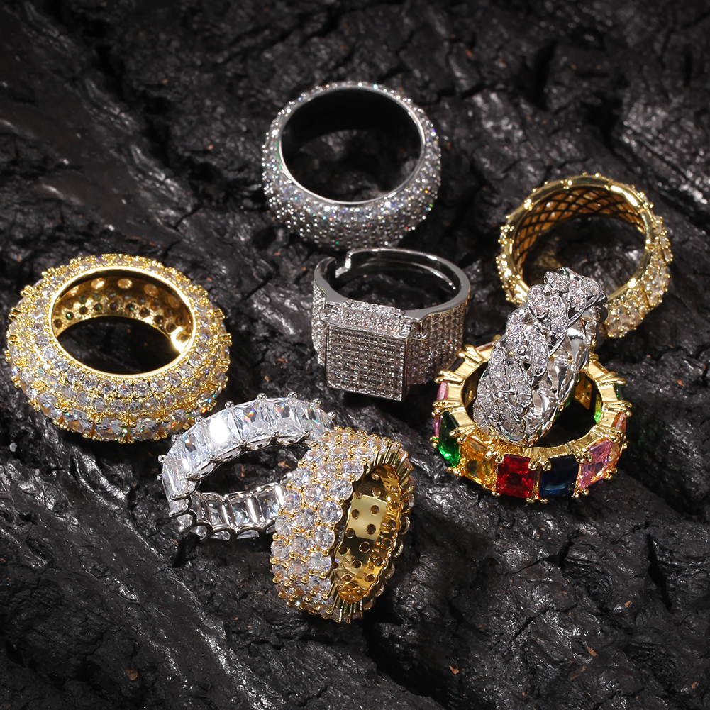 配饰蹦迪欧美风ins镶钻古巴戒指