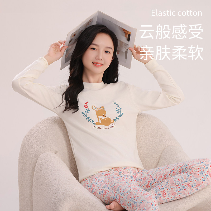 全棉女中大童卡通保暖秋衣秋裤