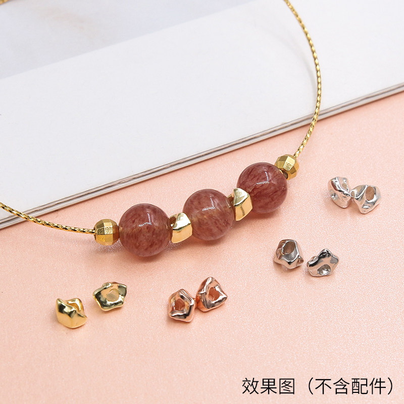 s925纯银小石头碎银子三角碎银diy饰品材料配饰多面不规则散隔珠