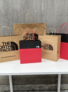 The North Face北面 柜台正品手提袋 牛皮纸袋 鞋服购物袋子