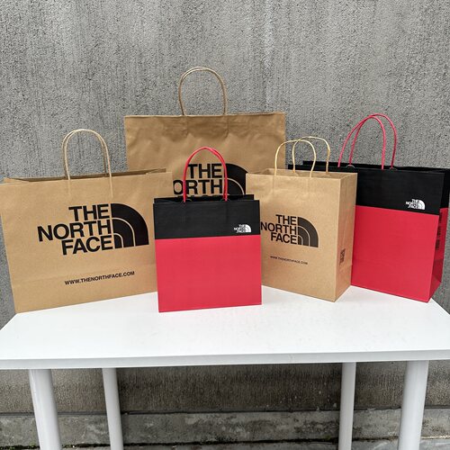 The North Face北面 柜台正品手提袋 牛皮纸袋 鞋服购物袋子