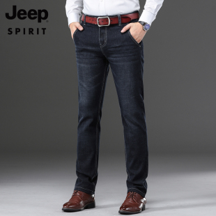 宽松中青年休闲裤 弹力直筒长裤 子 男春秋商务男士 吉普吉普牛仔裤