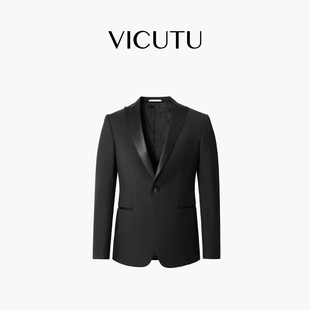 【伴郎款】VICUTU威可多黑色羊毛商务礼宴正装修身西服外套