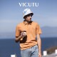 蜜瓜桔色休闲通勤商务Polo领半袖 T恤时尚 短袖 VICUTU威可多男士