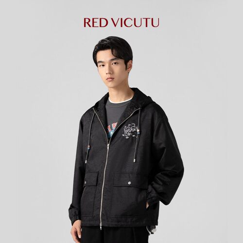 VICUTU威可多男士夹克舒弹亲肤时尚连帽商务通勤百搭外套