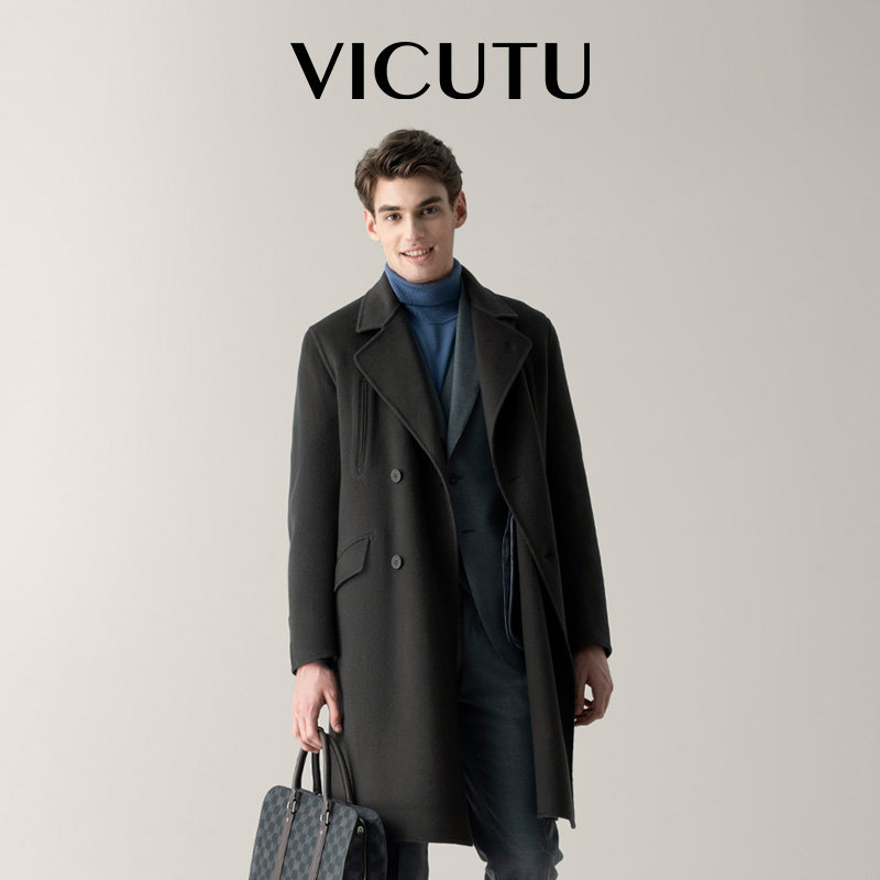 【断码清仓】VICUTU威可多男外套秋冬温暖双面呢羊毛大衣