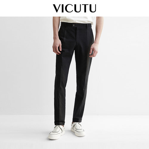 商务正装西服直筒黑色裤子
