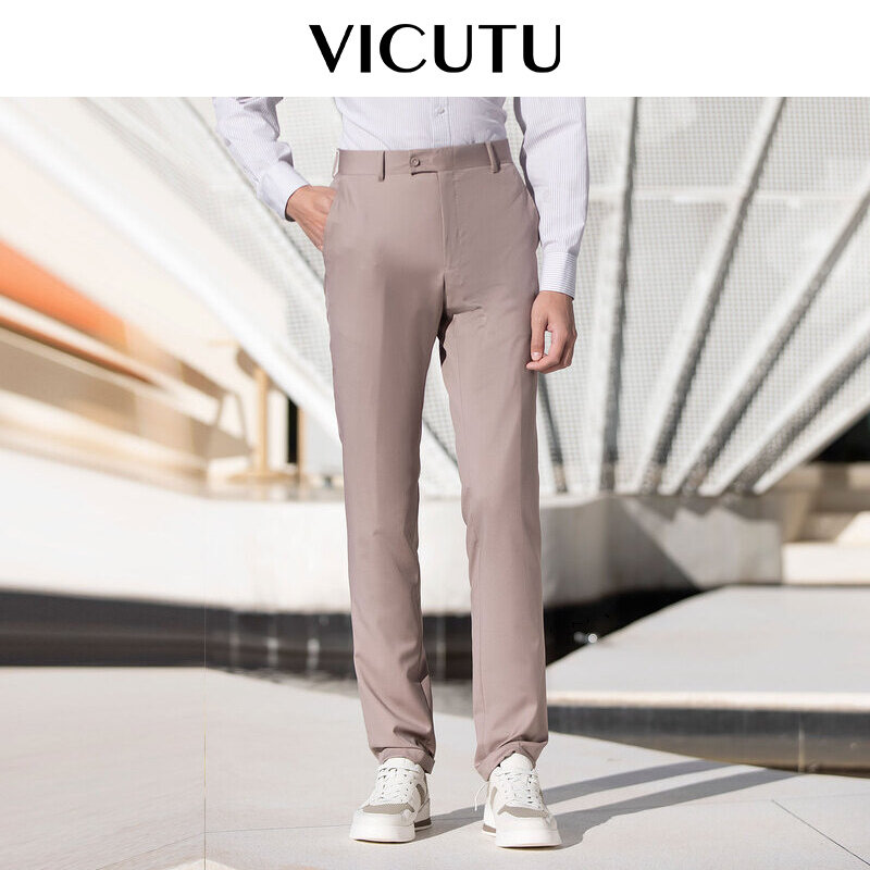 VICUTU/威可多西裤春夏男士100%绵羊毛西装休闲百搭修身西服