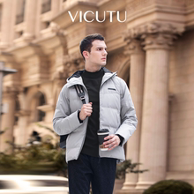vicutu/威可多男穿搭大朵90%鹅绒羽绒服+保暖舒弹裤+可机洗针织衫