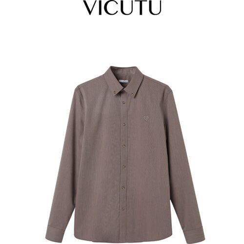VICUTU威可多男士长袖衬衫秋季舒适亲肤商务休闲百搭衬衣