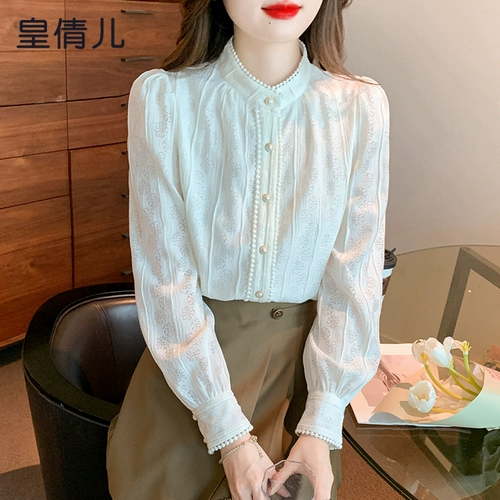 Половина водонеката кружевная рубашка для женщин весной 2024 г.