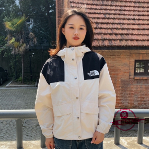 TheNorthFace北面冲锋衣女户外防水防风连帽休闲单层夹克外套5JXO