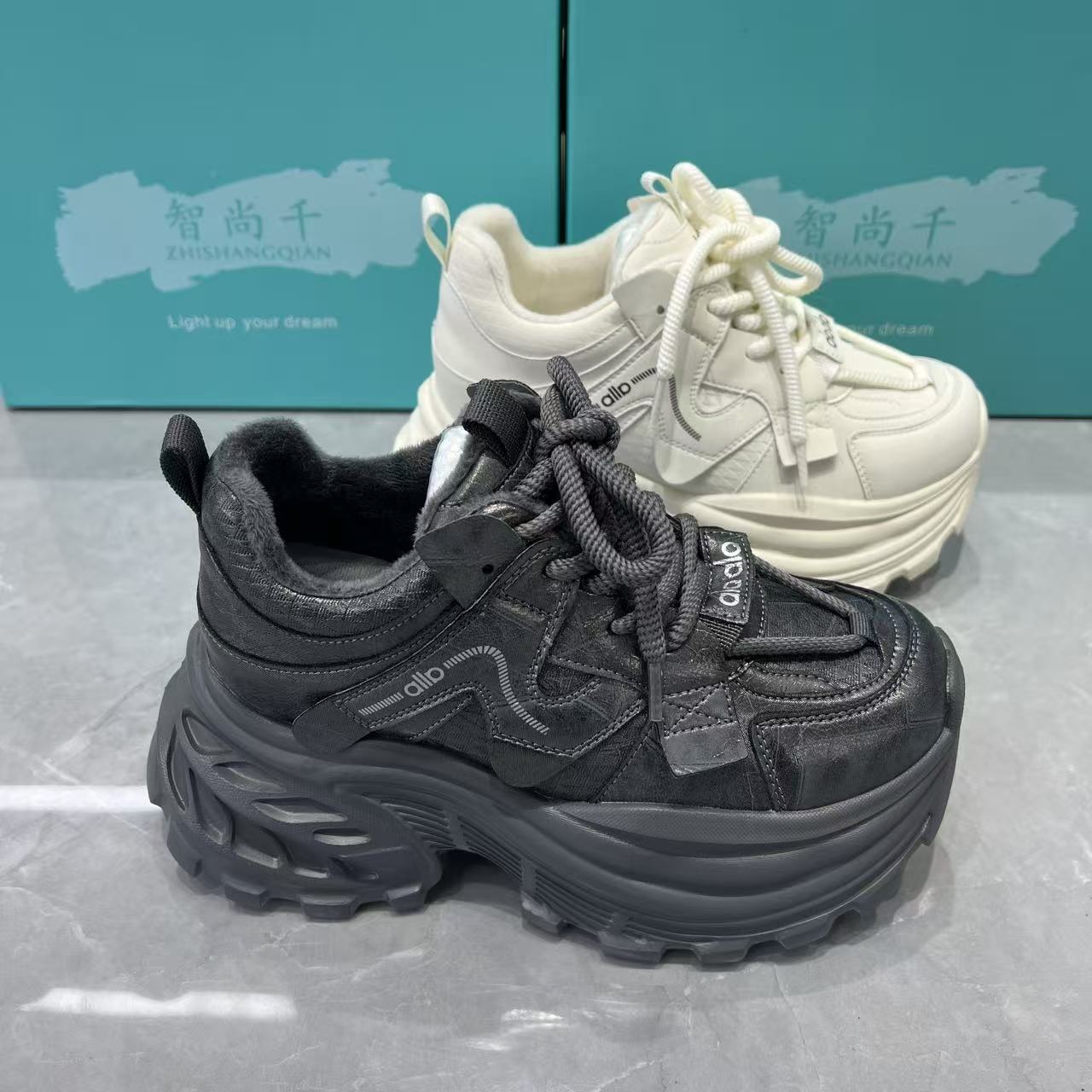 2025厚底老爹鞋女冬季保