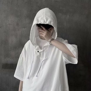 上衣服超火cec潮牌短袖 原宿美式 情侣款 暗黑系高街连帽t恤男女夏季