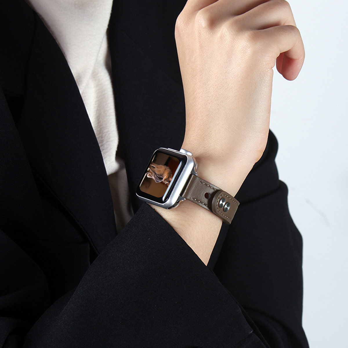 psnld适用苹果手表s9表带皮质