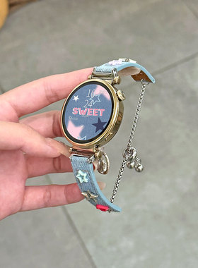 【Y2k牛仔风】psnld适用华为gt6/5手表GT4表带GT3pro复古watch4pro秋冬智能手表GT2pro女士时尚41mm荣耀表带