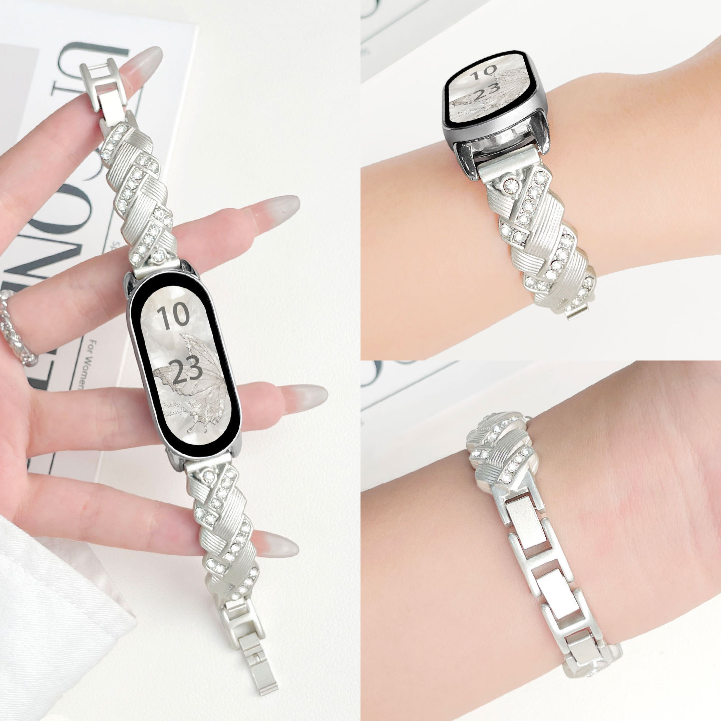 金属闪钻麦穗手镯表链psnld