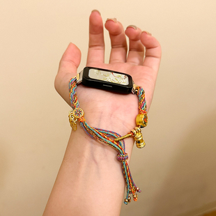 psnld适用华为手环10 7nfc表带民族风编织手绳watch 6腕带 fit2雅致智能运动band9荣耀手环7 新中式