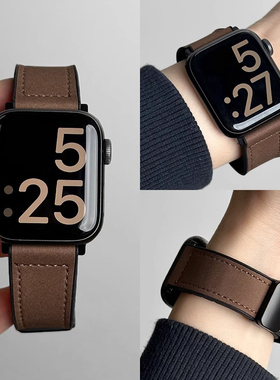 适用华为fit4表带疯马皮创意磁吸fit3手表腕带男生高级感华为watchfit4pro智能运动腕表fitnew手表带新款男士