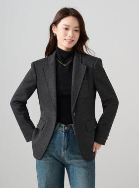 深灰装色西职外套女秋冬新款高级感气质女神YYA25613范正业装西服