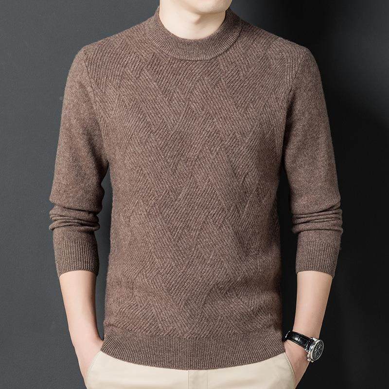 冬青季休中年男士羊衫闲圆领扭8869-YA花加厚款打底针织绒羊毛衫,男装,羊绒套衫,淘宝优惠券,粉丝福利购,淘宝优惠卷