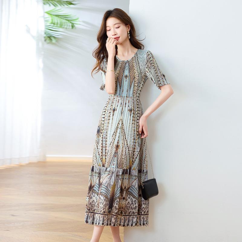 连裙衣女装夏夏装天衣服新款韩时尚气质修身版中长款ZBU5017B连衣