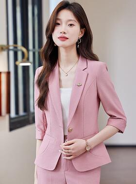 春通秋新款职业QXG2662-勤主经理西持人工作服藏蓝色服外套裤子套