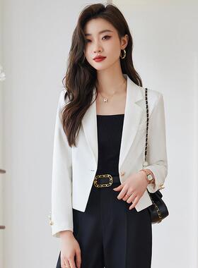 跨境货源春季新款时尚百搭小西服气质女范f313常外神日通勤套上衣